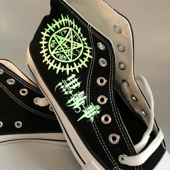 “NEW “BRIGHT HITOPS GLOW IN THE  DARK AWESOME UNIQUE SNEAKERS NEW NEW NEW - Picture 7 of 8